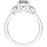 Claw-Prong Three-Stone Engagement Ring or Band — 4 1/8  CTW Lab Diamond