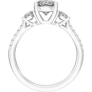 Claw-Prong Three-Stone Engagement Ring or Band — 4 1/8  CTW Lab Diamond