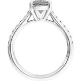 Claw-Prong Accented Engagement Ring — 1 1/3 CTW Lab Diamond