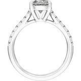 Claw-Prong Accented Engagement Ring — 2 1/3 CTW Lab Diamond