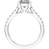 Claw-Prong Accented Engagement Ring — 3 1/3 CTW Lab Diamond