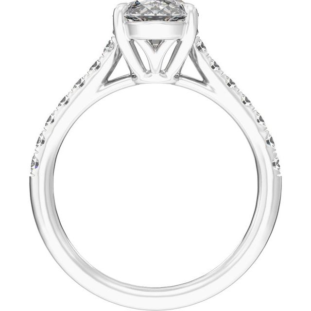 Claw-Prong Accented Engagement Ring — 3 1/3 CTW Lab Diamond