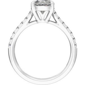 Claw-Prong Accented Engagement Ring — 3 1/3 CTW Lab Diamond