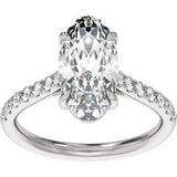 Claw-Prong Accented Engagement Ring — 2 1/3 CTW Lab Diamond
