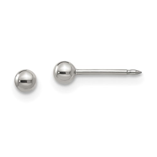inverness-stainless-steel-polished-3mm-ball-short-post-earrings-SolomonJeweler-Wichita-KS-CustomJewelry