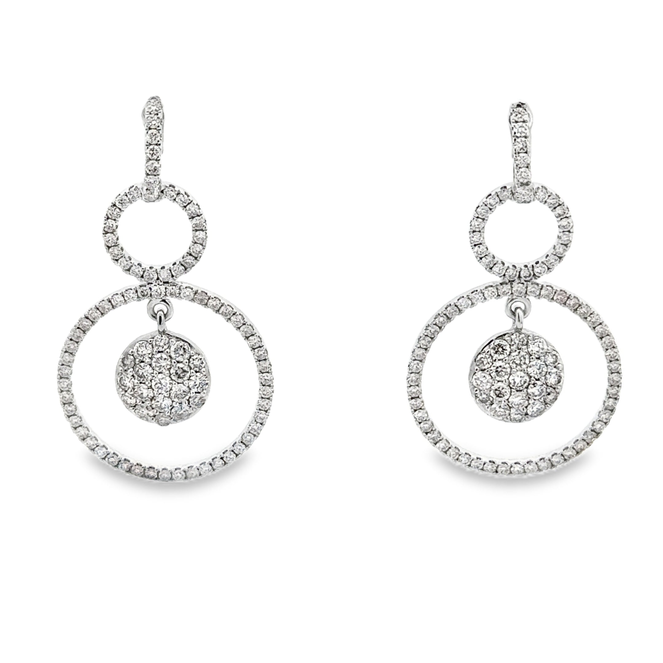 14K Gold Diamond Circle Drop Earrings – Solomon Jeweler