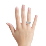 14K white gold diamond ring featuring marquise and round-cut lab-grown diamonds, perfect for anniversary jewelry.