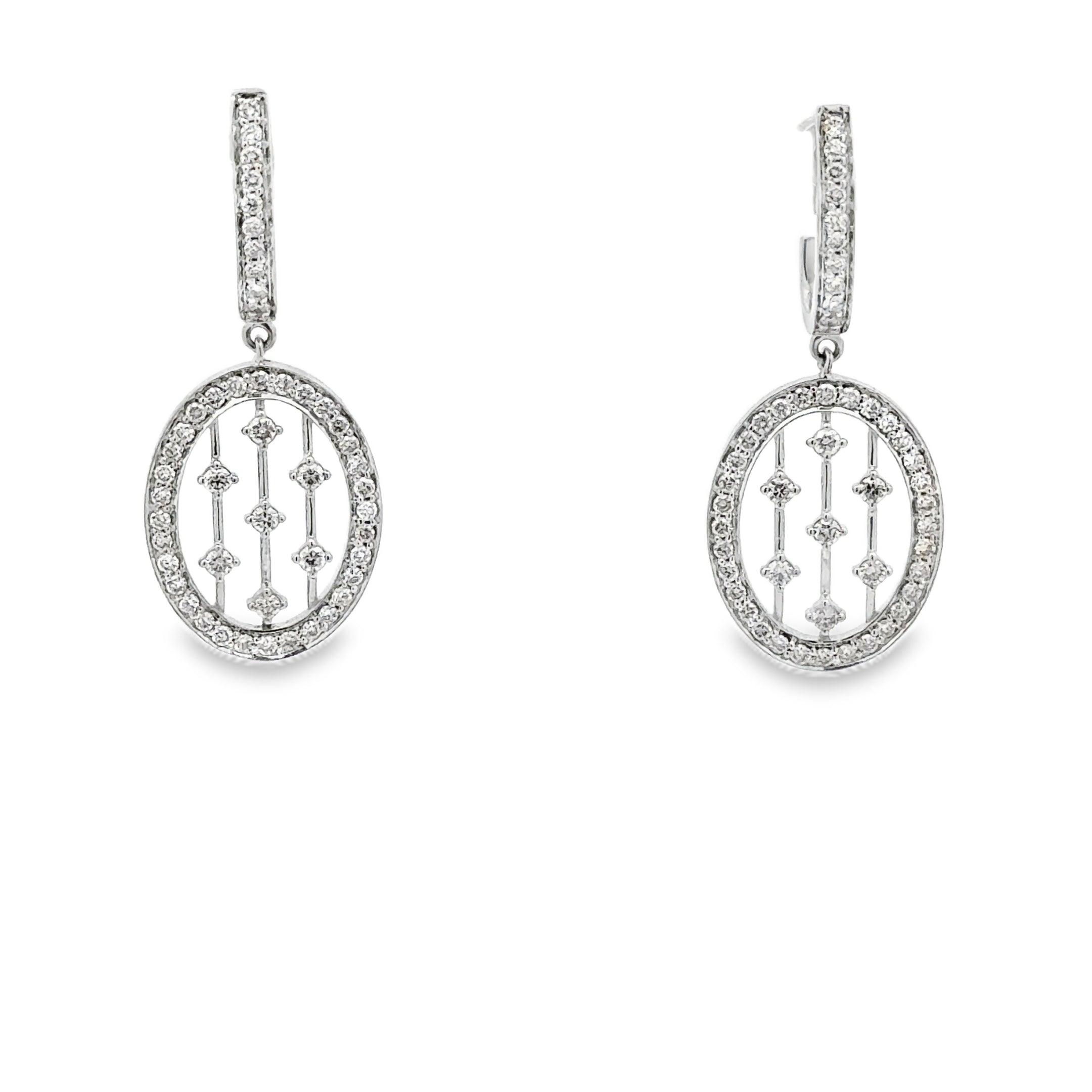 14K Gold Oval Diamond Drop Earrings – Solomon Jeweler