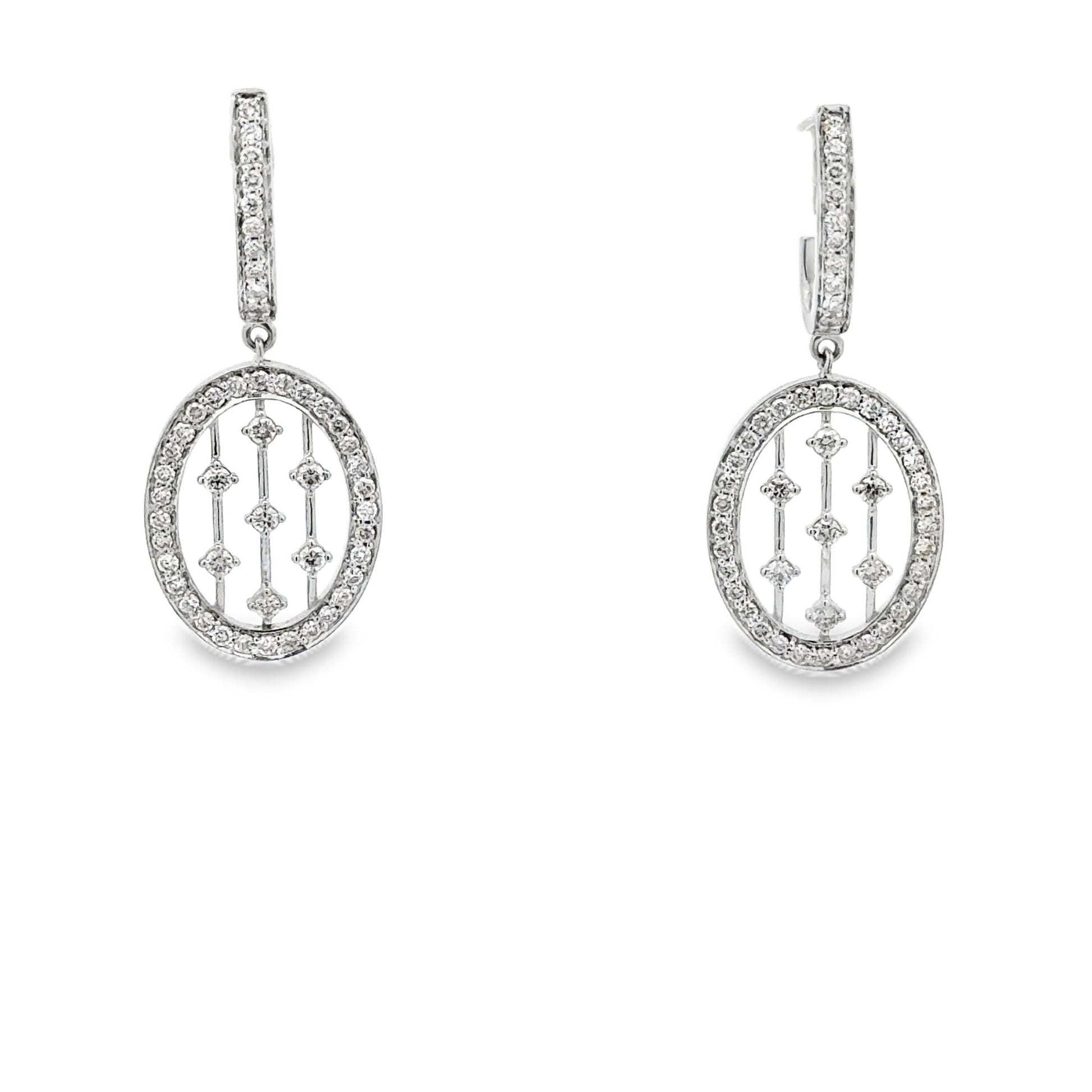 14K Gold Oval Diamond Drop Earrings – Solomon Jeweler