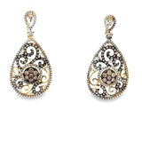 14K Gold Vintage Filigree Diamond Teardrop Earrings – Solomon Jeweler