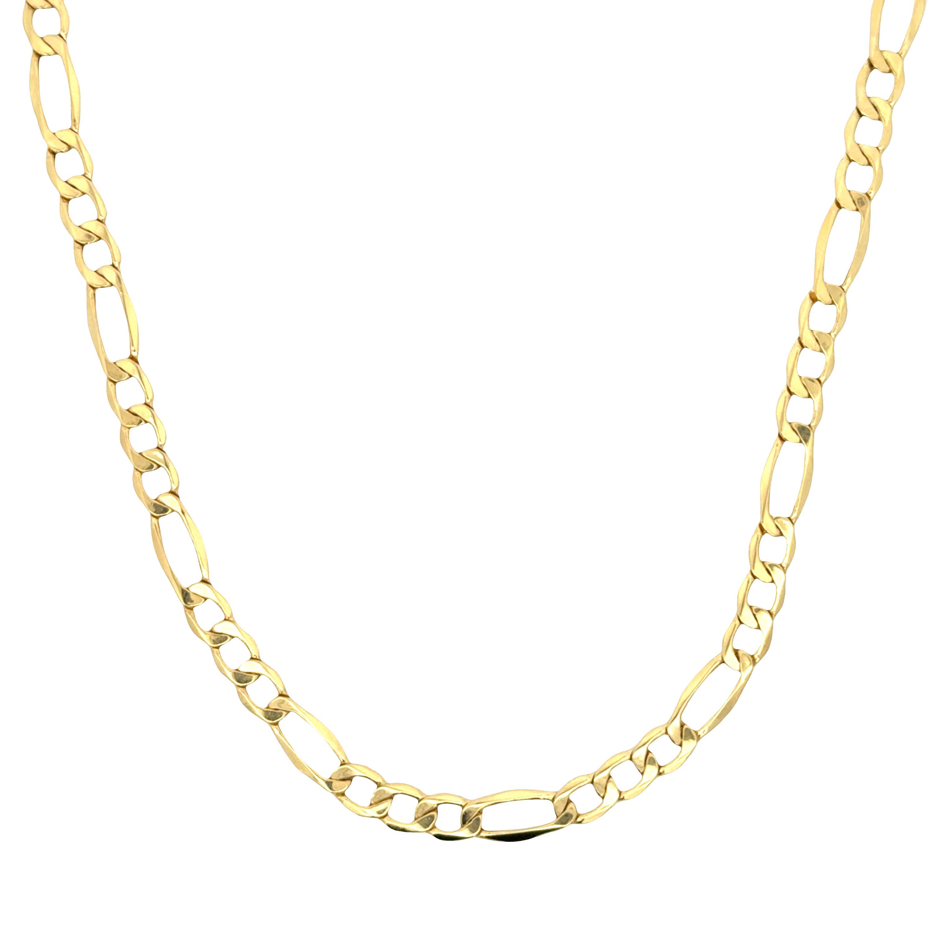 14karat hollow figaro chain necklace available at Solomon Jeweler Kansas.