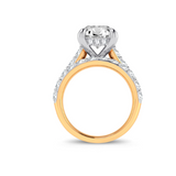 lab diamond engagement ring with hidden halo