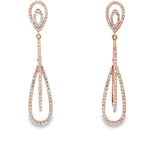 14K Rose Gold Diamond Dangle Earrings – Solomon Jeweler