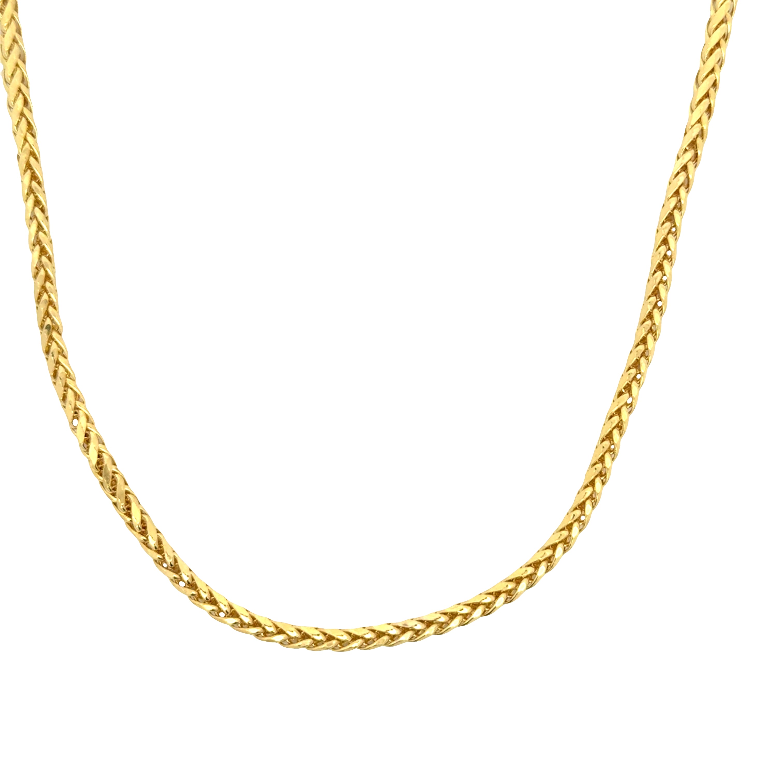 Palm chain in yellow gold available at Solomon jeweler Kansas.