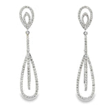 14K white Gold Diamond Dangle Earrings – Solomon Jeweler