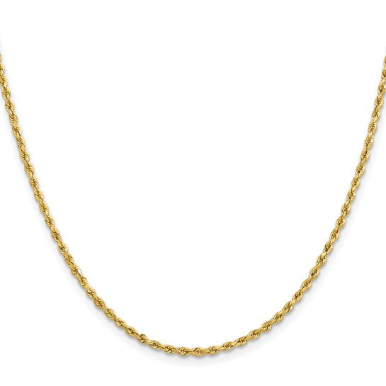 14K Yellow Gold 2mm Solid Rope Chain Italian Finish – Solomon Jeweler