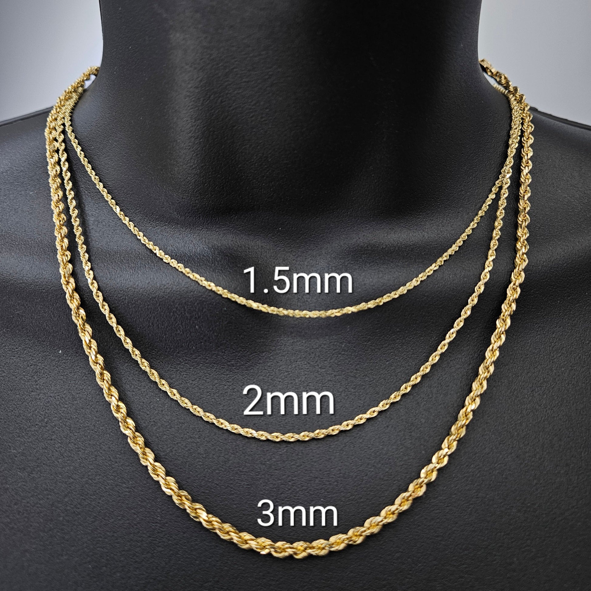 14K Yellow Gold 2mm Solid Rope Chain Italian Finish – Solomon Jeweler