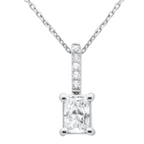 Radiant-Cut Solitaire Diamond Necklace by Solomon Jeweler