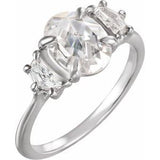 Claw-Prong Three-Stone Engagement Ring or Band — 2 1/2 CTW Lab Diamond