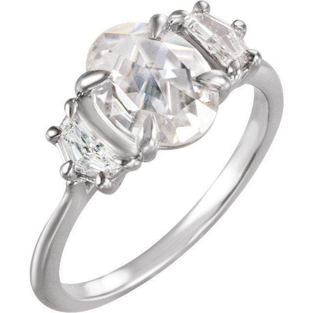 Claw-Prong Three-Stone Engagement Ring or Band — 2 1/2 CTW Lab Diamond