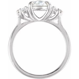 Claw-Prong Three-Stone Engagement Ring or Band — 1 3/4 CTW Lab Diamond