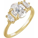 Claw-Prong Three-Stone Engagement Ring or Band — 2 1/2 CTW Lab Diamond