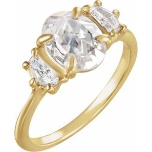 Claw-Prong Three-Stone Engagement Ring or Band — 2 1/2 CTW Lab Diamond