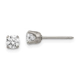 inverness-stainless-steel-polished-5mm-cz-post-earrings-SolomonJeweler-Wichita-KS-CustomJewelry