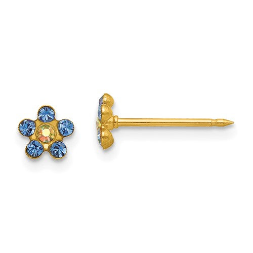 inverness-14k-blue-aurora-borealis-crystal-flower-earrings-SolomonJeweler-Wichita-KS-CustomJewelry