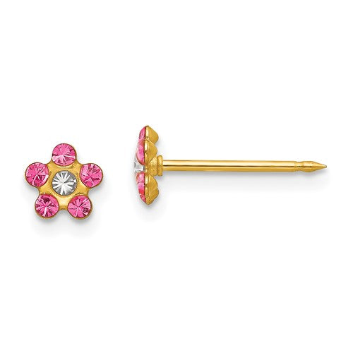 inverness-14k-rose-aurora-borealis-crystal-flower-earrings-SolomonJeweler-Wichita-KS-CustomJewelry
