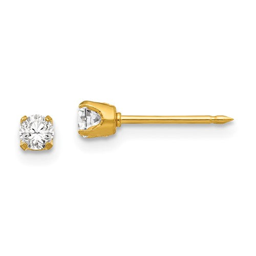 inverness-stainless-steel-24k-gold-plated-3mm-cz-post-earrings-SolomonJeweler-Wichita-KS-CustomJewelry