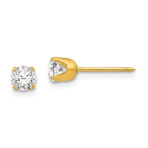 inverness-stainless-steel-24k-gold-plated-5mm-cz-post-earrings-SolomonJeweler-Wichita-KS-CustomJewelry