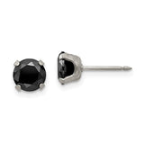 inverness-stainless-steel-7mm-black-cz-earrings-SolomonJeweler-Wichita-KS-CustomJewelry