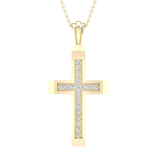 10K 0.05ct DIAMOND Cross Pendant