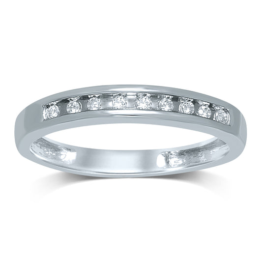 Silver 0.10CT DIAMOND Ladies Band