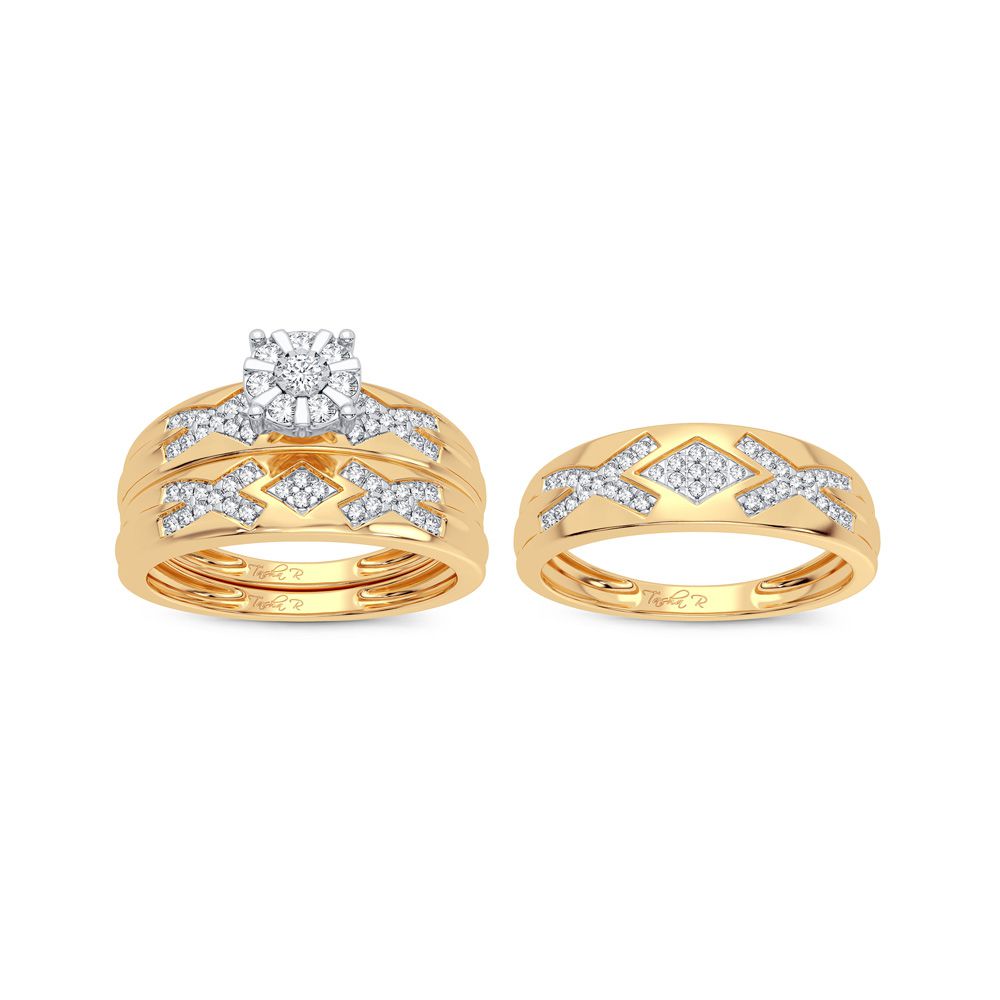 14K 0.33CT Diamond Trio Set - Solomon Jewelers