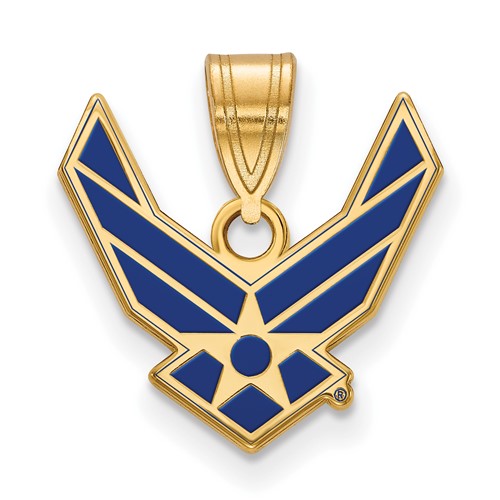 14k-gold-logoart-u-s-air-force-small-enamel-pendant-SolomonJeweler-Wichita-KS-CustomJewelry