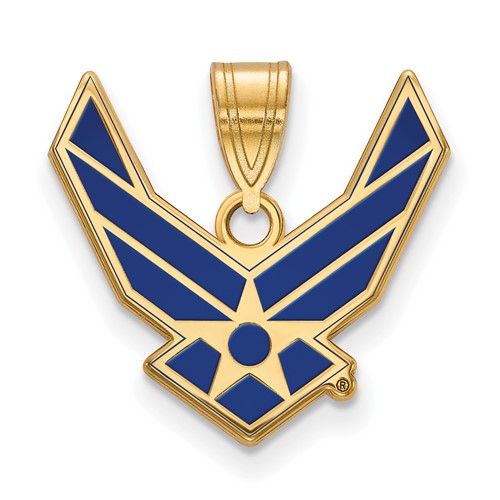 14k-gold-logoart-u-s-air-force-large-enamel-pendant-SolomonJeweler-Wichita-KS-CustomJewelry
