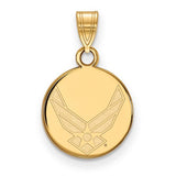 14k-gold-logoart-u-s-air-force-small-disc-pendant-SolomonJeweler-Wichita-KS-CustomJewelry