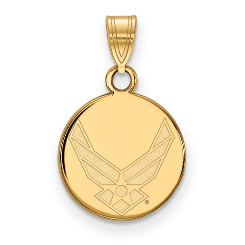 14k-gold-logoart-u-s-air-force-small-disc-pendant-SolomonJeweler-Wichita-KS-CustomJewelry