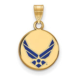 14k-gold-logoart-u-s-air-force-sm-enamel-disc-pendant-SolomonJeweler-Wichita-KS-CustomJewelry