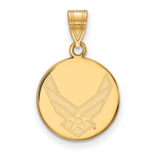 14k-gold-logoart-u-s-air-force-medium-disc-pendant-SolomonJeweler-Wichita-KS-CustomJewelry