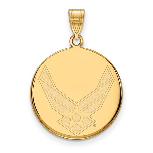 14k-gold-logoart-u-s-air-force-large-disc-pendant-SolomonJeweler-Wichita-KS-CustomJewelry