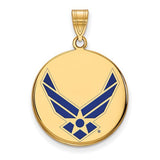 14k-gold-logoart-u-s-air-force-lg-enamel-disc-pendant-SolomonJeweler-Wichita-KS-CustomJewelry