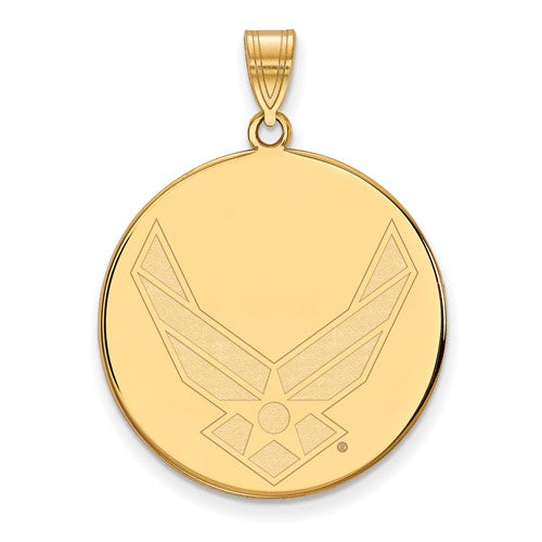 14k-gold-logoart-u-s-air-force-xl-disc-pendant-SolomonJeweler-Wichita-KS-CustomJewelry
