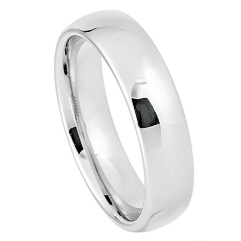 4mm White Tungsten Wedding Band | Solomon & Co.