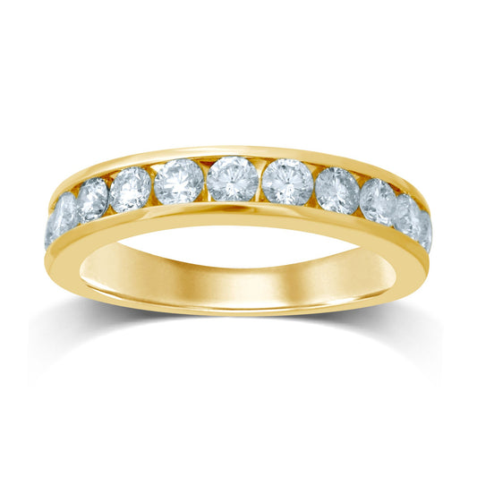 14K 0.10CT Diamond Band (11 Diamond Stones) - Solomon Jewelers