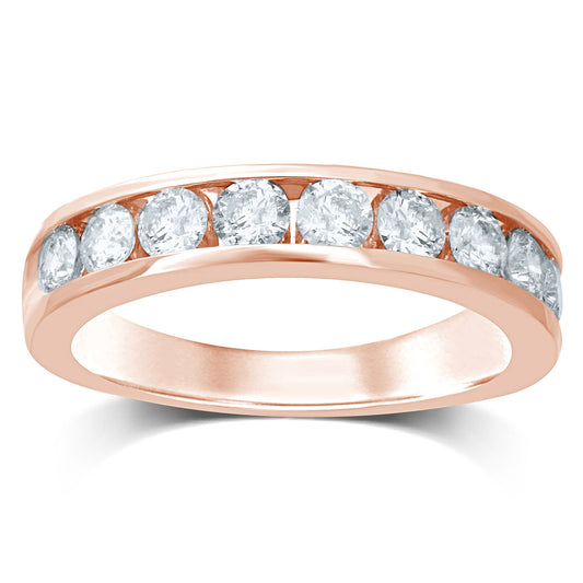 14K 1.00CT Diamond Band (9 Diamond Stones) - Solomon Jewelers