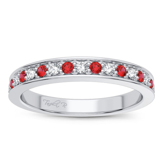 14k 0.12ct Gemstones with Diamonds Band - Solomon Jewelers