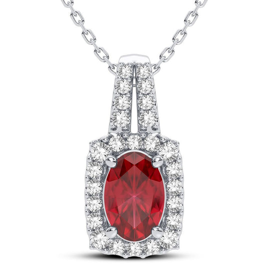 14K 0.26CT Diamond Ruby Pendant - Solomon Jewelers